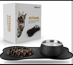  hood bowl stainless steel slow bowl silicon made leak slipping prevention mat attaching cat dog for 