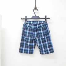 BeBe べべ キッズ 男の子 130cm ハーフ パンツ 半ズボン 紺 ネイビー ブルー グレー チェック ボトム_画像5