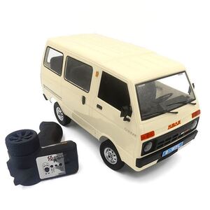 ★ホワイト即納送料無料 バッテリー2本 WPL D42 軽バン D12 軽トラ改良 RC 1/10 RTR 2WD ドリフト スズキ バン T110 スケールラジコンカー
