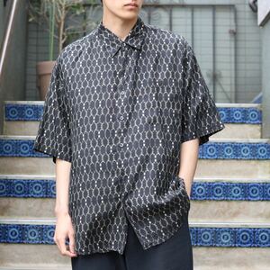 USA VINTAGE HALF SLEEVE PATTERNED ALL OVER SILK SHIRT/アメリカ古着半袖総柄シルクシャツ