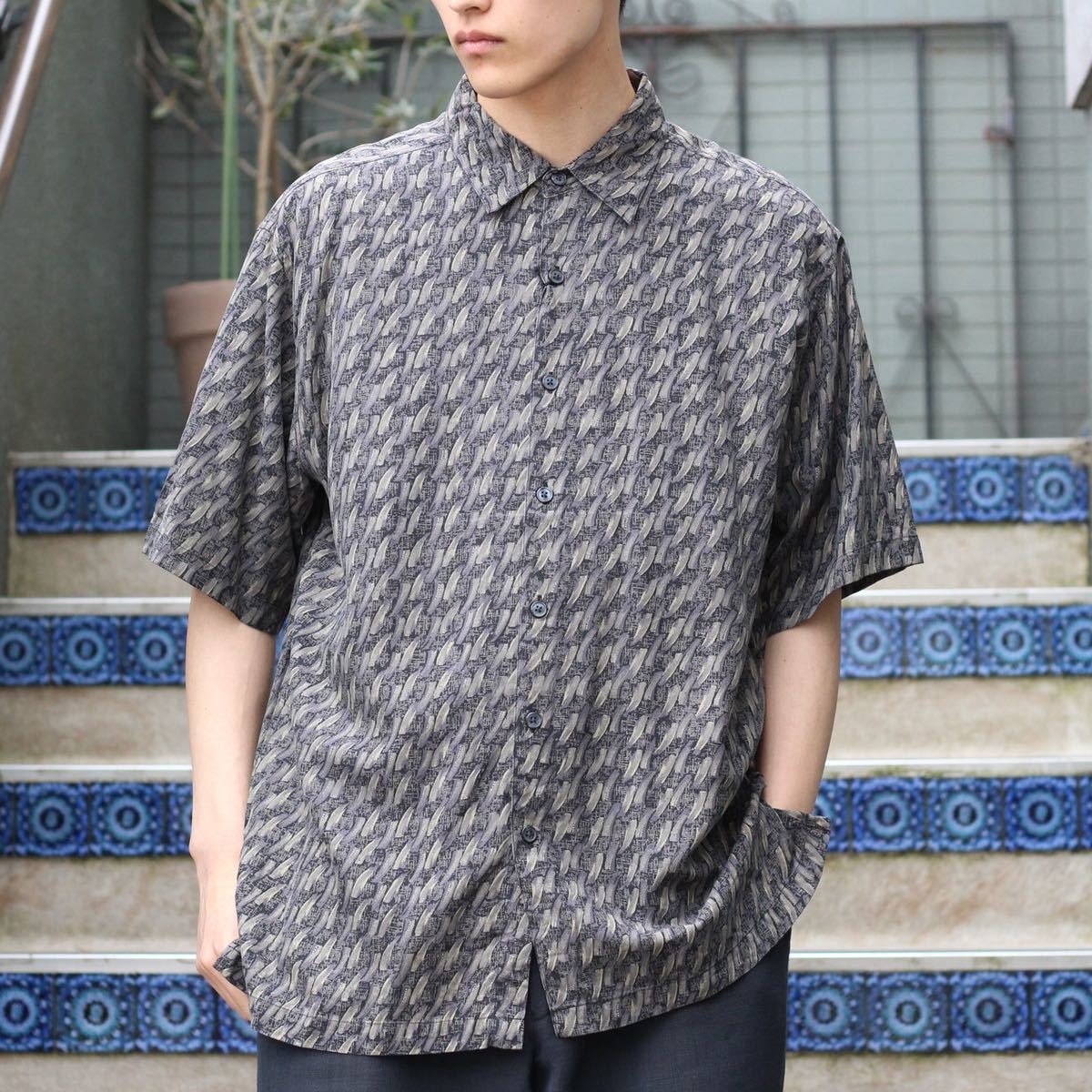 70's USA VINTAGE PATTERNED ALL OVER DESIGN SHIRT/70年代アメリカ