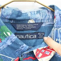 USA VINTAGE NAUTICA HALF SLEEVE YACHT PATTERNED DESIGN SHIRT/アメリカ古着ノーティカ半袖ヨット柄デザインシャツ_画像10