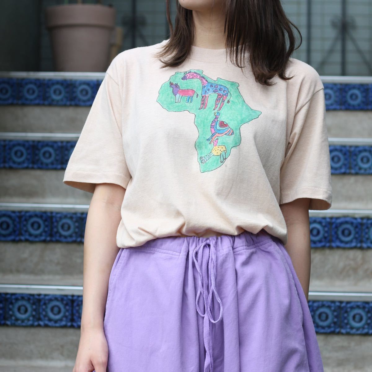 USA VINTAGE Liz wear BOOKS DESIGN RAYON SHIRT/アメリカ古着本