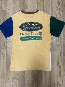 マナスタッシュ MANASTASH 大麻 綿 tシャツ tee 半袖tシャツ プリントtシャツ ロゴ US L アウトドア キャンプ