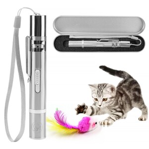 猫用光るおもちゃ 猫用LEDライト7in1機能光る 猫ネズミ1個付 USB充電式