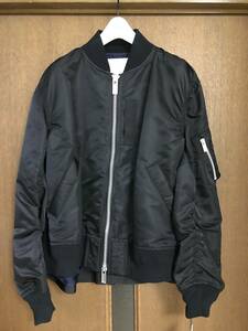 sacai サカイ MA-1 ジャケット ナイロンブルゾン ブルゾン ブラック サイズ2 新品