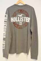  HOLLISTER ホリスター カットソー ロンT 長袖 バックプリント XLサイズ グレー fkdyu a201h0704_画像3