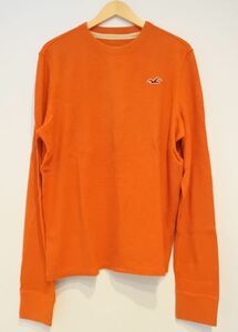 HOLLISTER Hollister long T cut and sewn длинный рукав XL размер orange вафля ткань fkdyu a201h0704