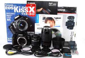 ◆初心者入門&付属品多数◆ Canon キャノン EOS Kiss X 純正&超望遠Wズームレンズセット