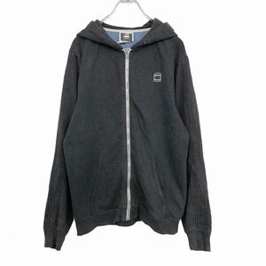 G-STAR RAW ジップアップ パーカー L ダークグレー ジースターロウ ロゴ フーディー 古着卸 アメリカ仕入 t2108-3484