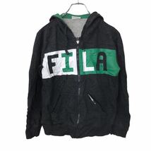 FILA ジップアップパーカー 140サイズ サイズ表記12 キッズ フィラ スウェット ダークグレー 古着卸 アメリカ仕入 t2109-3865_画像1