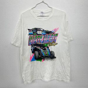 レーシングTシャツ Lサイズ プリントTシャツ 両面プリント ホワイト 古着卸 アメリカ仕入 古着卸 アメリカ仕入 t2206-4005