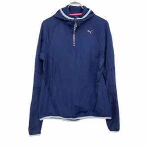 PUMA ジャージ レディース L パープルネイビー プーマ スポーツ ハーフジップ 指穴開き 古着卸 アメリカ仕入 t2107-3523