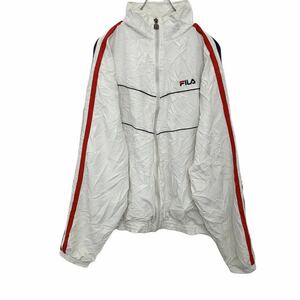 FILA ジップアップジャケット Lサイズ フィラ ホワイト 古着卸 アメリカ仕入 t2201-4254