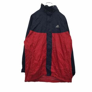 adidas ナイロンジャケット レディース XL ネイビー レッド アディダス スポーツ フーディー ロゴ 古着卸 アメリカ仕入 t2112-4115