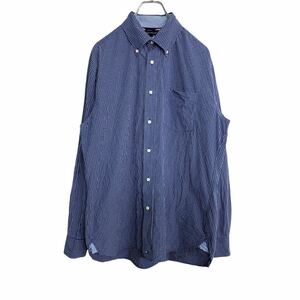 TOMMY HILFIGER 長袖 チェックシャツ Mサイズ トミーヒルフィガー ネイビー 古着卸 アメリカ仕入 t2111-3007