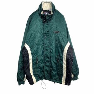 FILA 中綿ジャケット Lサイズ フィラ グリーン ブラック 古着卸 アメリカ仕入 t2111-4527