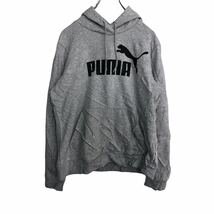 PUMA パーカー キッズ XL グレー プーマ フーディー HOODIE ビッグロゴ スポーツ 古着卸 アメリカ仕入 t2110-4033_画像1