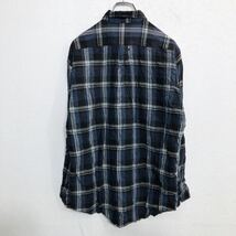 Levi's 長袖チェックシャツ Mサイズくらい リーバイス ネイビー 古着卸 アメリカ仕入 t2207-3810_画像4