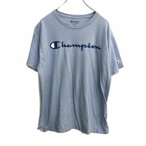 Champion 半袖 プリントTシャツ Mサイズ チャンピオン ライトブルー 古着卸 アメリカ仕入 t2206-4559