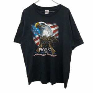 DELTA 半袖Tシャツ　XLサイズ　ビックサイズ　ブラック　デルタ　イーグル　メキシコ製　古着卸 アメリカ仕入 t2206-3203