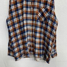長袖 チェックシャツ Lサイズくらい ネイビー ブラウン 古着卸 アメリカ仕入 t2203-3607_画像3