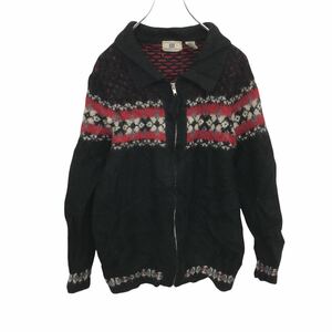 MAURICES ウールニットジャケット M~Lサイズ サイズ表記M フルジップ ブラック 古着卸 アメリカ仕入 t2203-3427