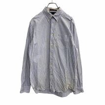 TOMMY HILFIGER 長袖 チェックシャツ Mサイズ トミーヒルフィガー ホワイト ブルー 古着卸 アメリカ仕入 t2203-3526_画像1