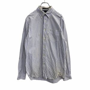 TOMMY HILFIGER 長袖 チェックシャツ Mサイズ トミーヒルフィガー ホワイト ブルー 古着卸 アメリカ仕入 t2203-3526