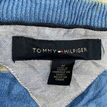 TOMMY HILFIGER Vネック コットンニットセーター Mサイズ トミーヒルフィガー ボーダー ライトブルー 古着卸 アメリカ仕入 t2203-3141_画像9