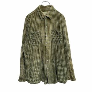 HABAND 長袖チェックシャツ Mサイズくらい グリーン系 古着卸 アメリカ仕入 t2203-3604