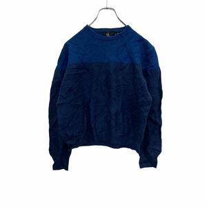 Calvinklein ニットセーター レディース L 青 ネイビー カルバンクライン ck ショート丈 無地 シンプル 古着卸 アメリカ仕入 t2202-4239