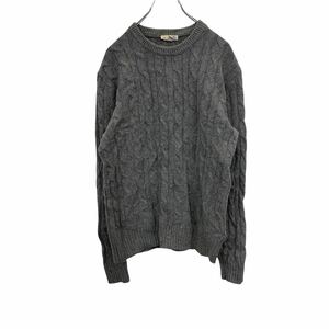 GAP knitted sweater S gray Gap ound-necked sweater cable braided plain simple old clothes . America buying up t2202-4070