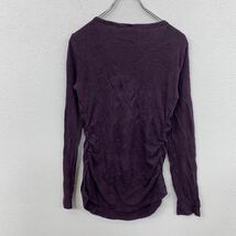 長袖Tシャツ レディース L パープル カットソー ロングTシャツ 無地 シンプル 古着卸 アメリカ仕入 t2202-3736_画像6