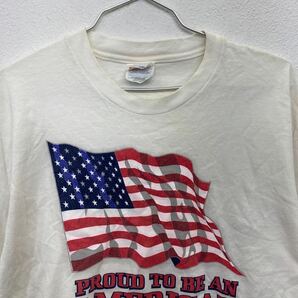 Hanes プリントTシャツ Lサイズ ヘインズ アメリカ 国旗 フラッグ ホワイト 古着卸 アメリカ仕入 t2206-4054の画像2