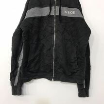 NIKE フルジップスウェットパーカー Mサイズ ナイキ 黒 ブラック 古着卸 アメリカ仕入 t2102-3580_画像3