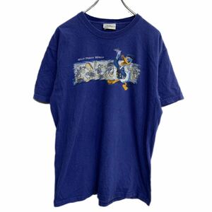 Disney 半袖 キャラクターTシャツ Lサイズ ディズニー ドナルド ブルー 古着卸 アメリカ仕入 t2206-4151