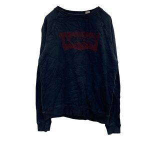 Levi's ロゴスウェット レディース S グレー リーバイス トレーナー ビッグロゴ ワンポイント シンプル 古着卸 アメリカ仕入 t2201-3055