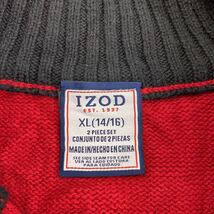 IZOD ハーフジップセーター キッズ XL レッド ブラック アイゾッド ニット ロゴ ワンポイント 古着卸 アメリカ仕入 t2201-4634_画像8