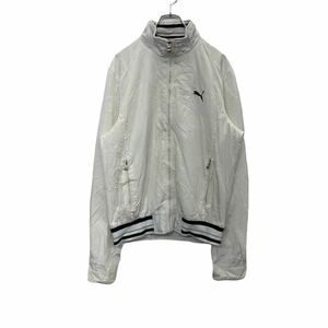 PUMA ジップアップジャケット レディース XXL ホワイト プーマ スポーツ ロゴ ワンポイント 古着卸 アメリカ仕入 t2201-3584