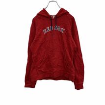 NIKE スウェットパーカー キッズ S レッド ナイキ スポーツ プルオーバーパーカー REDSOX ベースボール 古着卸 アメリカ仕入 t2201-4272_画像1