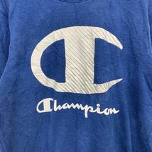 Champion ロゴスウェット S ネイビー チャンピオン トレーナー プリント ビッグロゴ 裏起毛 丸首 古着卸 アメリカ仕入 t2112-3014_画像4