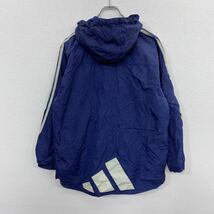 adidas ナイロンパーカー キッズ M ネイビー アディダス スポーツ ジップアップ ロゴ ワンポイント 古着卸 アメリカ仕入 t2112-4307_画像6