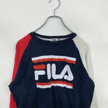 FILA スウェットトレーナー sサイズ フィラ ネイビー 白 赤 古着卸 アメリカ仕入 t2112-3471_画像2