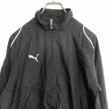 PUMA ナイロンジャージ キッズ XL ブラック プーマ ジップアップ ロゴ スポーツ 裏メッシュ 古着卸 アメリカ仕入 t2110-4039_画像2