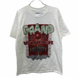 GILDAN プリントTシャツ Lサイズ ギルダン GRAND WINNER カジノ ホワイト 古着卸 アメリカ仕入 t2207-3138