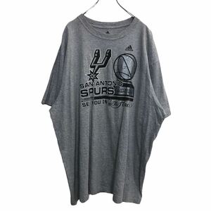 adidas 半袖 プリントTシャツ 4XL サイズ アディダス グレー 古着卸 アメリカ仕入 t2207-3096