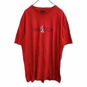 NAUTICA 半袖 プリントTシャツ Lサイズ ノーティカ レッド 古着卸 アメリカ仕入 t2206-3369