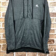 古着卸 アメリカ仕入 adidas ハーフジップ パーカー サイズ表記 L グレー t205-3006_画像3