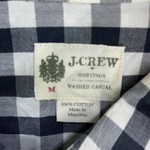 J.CREW 長袖チェックシャツ Mサイズ ネイビー ホワイト 古着卸 アメリカ仕入 t2206-3897_画像8